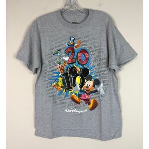 Disney T-Shirt Mens M 2010 Disneyland Walt Disney World Mickey Mouse Gray Hanes